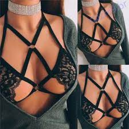 HARNESS SUTIÃ LINGERIE FEMININO SOFT HALTER TOP. COD